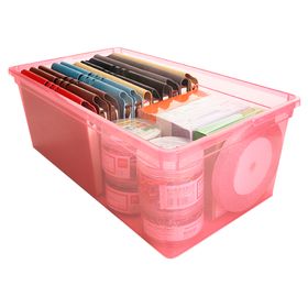 Caja organizadora Infantil rojo traslucido 18L