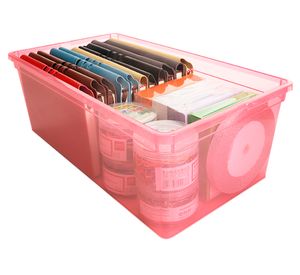 Caja organizadora Infantil rojo traslucido 18L