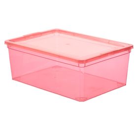 Caja organizadora 11 lt rojo translúcido