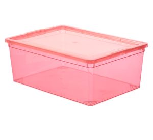 Caja organizadora 11 lt rojo translúcido