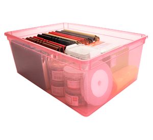 Caja organizadora 11 lt rojo translúcido