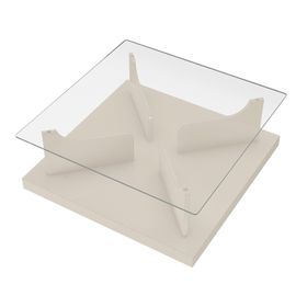 Mesa de centro cuadrada Clear beige
