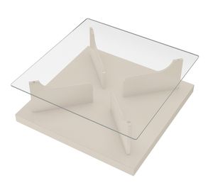 Mesa de centro cuadrada Clear beige