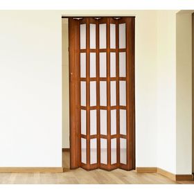 Puerta Plegable PVC 120x200 cm Baldara Café claro con ventana
