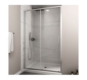 Mampara Premium corredera frontal perfil cromado 190x160x3.5 cm