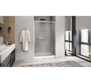 Mampara Premium perfil cromado 190x140x3.5 cm