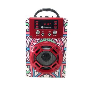 Parlante Bluetooth mini karaoke Mándala rojo