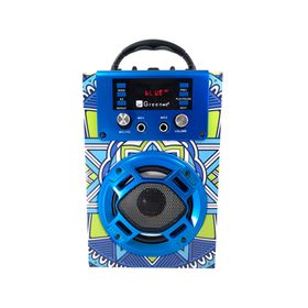 Parlante Bluetooth mini karaoke Mándala celeste