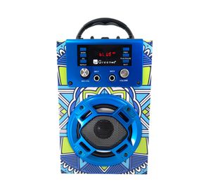 Parlante Bluetooth mini karaoke Mándala celeste