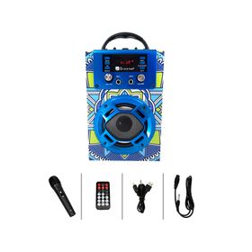 Parlante Bluetooth mini karaoke Mándala celeste