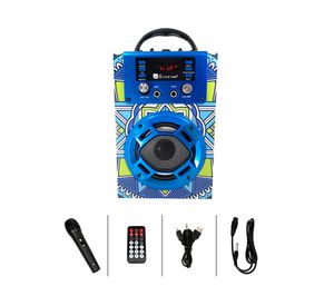Parlante Bluetooth mini karaoke Mándala celeste