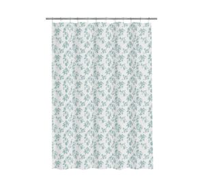 Cortina baño Flor turquesa 180x180 cm