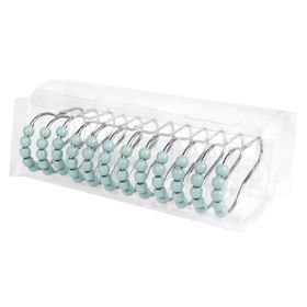 Cortina baño Flor turquesa 180x180 cm