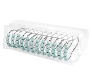 Cortina baño Flor turquesa 180x180 cm