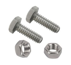 Perno hexagonal métrico c/tuerca Inox M8x20 mm 2 unidades