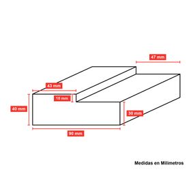 Set marco puerta pino 40x90x5400 mm