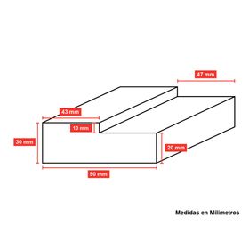 Set marco puerta pino 30x90x5400 mm