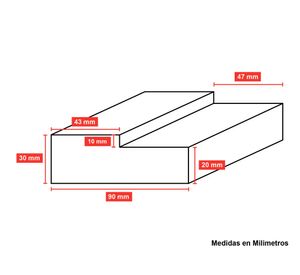 Set marco puerta pino 30x90x5400 mm
