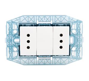 Conjunto enchufe doble 10Am blanco Kalop