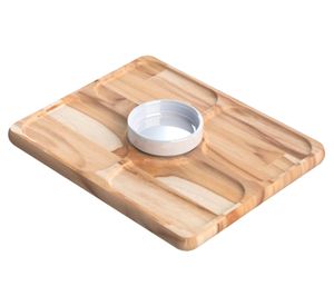 Tabla cocktail madera + frasco porcelana