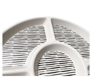 Bandeja redonda picoteo Rayas biobamboo 25.8x1.6 cm