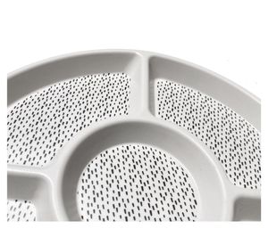 Bandeja redonda picoteo Puntos biobamboo 25.8x1.6 cm