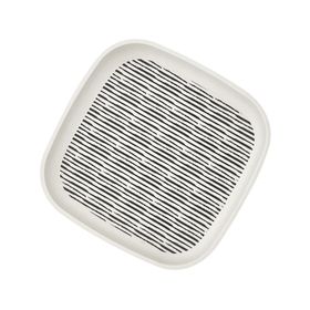 Plato biobamboo Rayas blanco/negro 18.1x2 cm