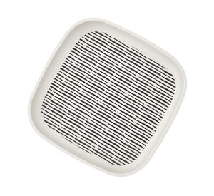 Plato biobamboo Rayas blanco/negro 18.1x2 cm