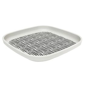 Plato biobamboo Rayas blanco/negro 18.1x2 cm