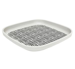 Plato biobamboo Rayas blanco/negro 18.1x2 cm