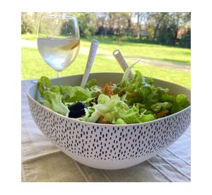 Bowl cuadrado Puntos biobamboo 20x8 cm 1.5 lt