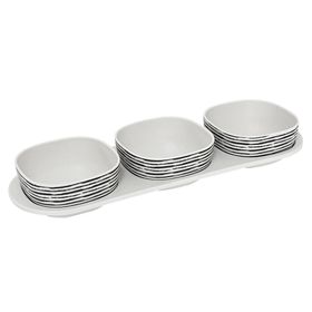 Tabla aperitivo Snacks 3 divisiones Rayas