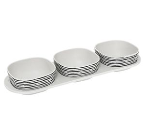 Tabla aperitivo Snacks 3 divisiones Rayas