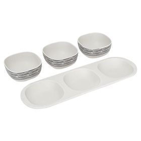 Tabla aperitivo Snacks 3 divisiones Rayas