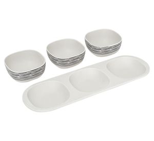 Tabla aperitivo Snacks 3 divisiones Rayas