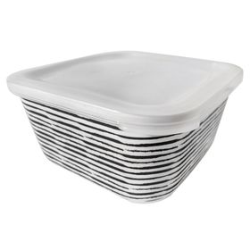 Contenedor Bio rayas blanco/negro 1.2 lt