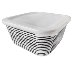 Contenedor Bio rayas blanco/negro 1.2 lt