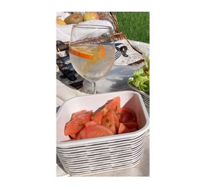 Contenedor Bio rayas blanco/negro 1.2 lt