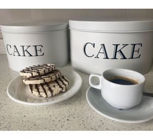 Contenedor metálico Cake blanco 20x10 cm