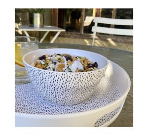 Bowl Puntos biobamboo blanco/negro 15x7 cm 450 ml