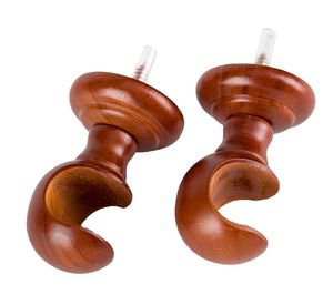 Soporte techo cortina madera 19 mm chocolate 2 un.
