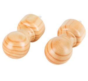 Terminal madera bola 28 mm natural 2 un.