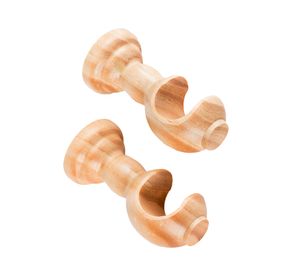 Soporte cortina simple madera 28 mm natural 2 un.