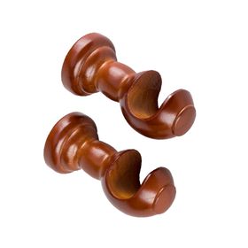 Soporte cortina simple madera 19 mm chocolate 2 un.