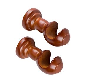 Soporte cortina simple madera 19 mm chocolate 2 un.