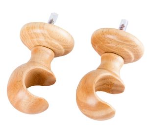 Soporte techo cortina madera 28 mm natural 2 un.