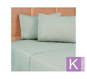 Juego de sábana king 144 hilos Lisa verde
