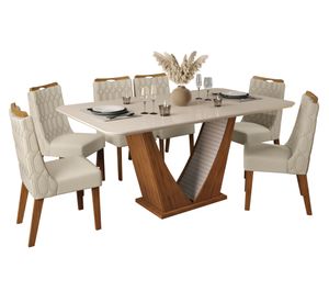 Juego de comedor 6 personas rectangular Dalila Fo