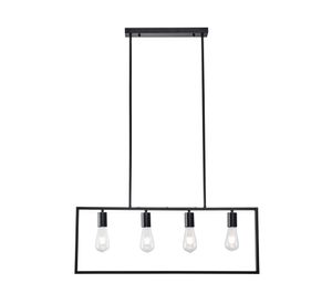 Lámpara colgar Marco 4L E27 negro