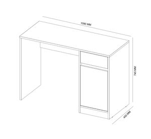 Escritorio Purple almendra touch/grafito 1 puerta 1 cajón